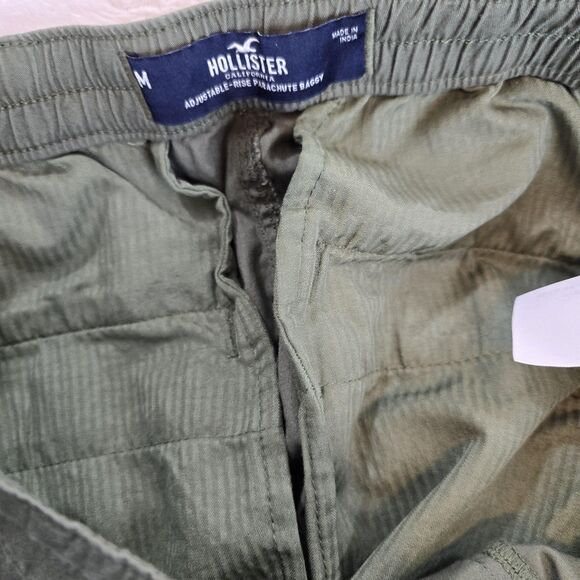 Hollister Pants Mens Medium Green Adjustable-Rise Parachute Baggy Cargo Jogger - Picture 11 of 15